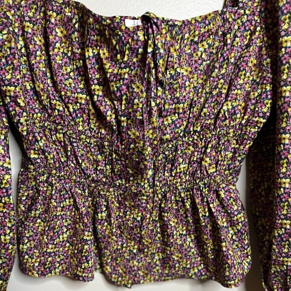 J. Crew Black Floral Peplum top, Liberty Fabric NWT Size M - Picture 4 of 7